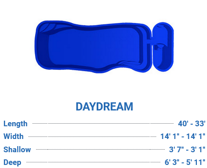 Daydream Fiberglass Pool Dimensions